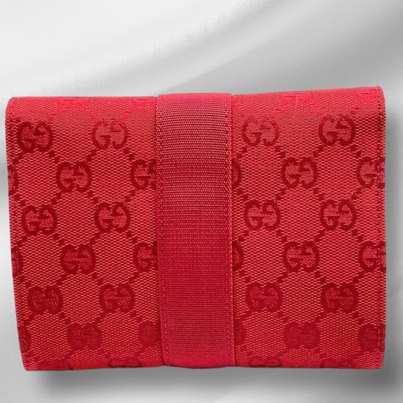 Pre-Loved Gucci Cosmetic Pouch - Red Canvas - Picture 3 of 8